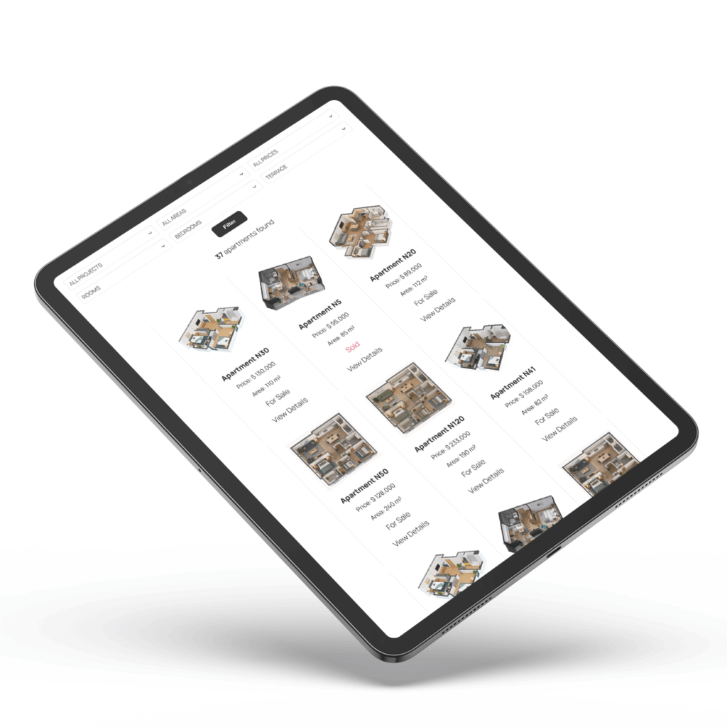 3wart Asset Builder For Real Estate Pro - Apartment with Filtering